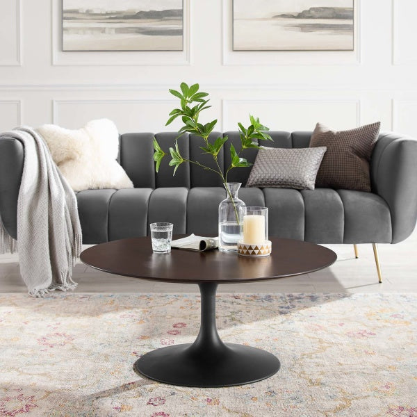 Lippa 36" Round Artificial Marble Coffee Table By Modway