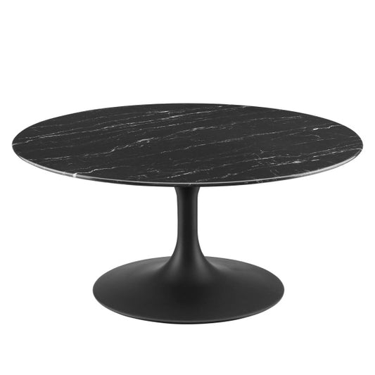 Lippa 36" Round Artificial Marble Coffee Table By Modway