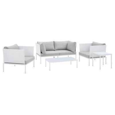 Harmony 5-Piece Sunbrella Outdoor Patio Aluminum Furniture Set | Polyester by Modway