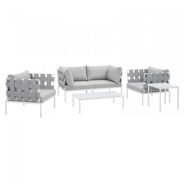 Harmony 5-Piece Sunbrella Outdoor Patio Aluminum Furniture Set | Polyester by Modway