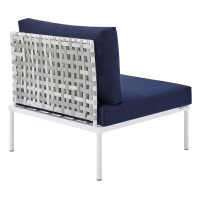 Harmony 6-Piece Sunbrella Basket Weave Outdoor Patio Aluminum Sectional Sofa Set by Modway