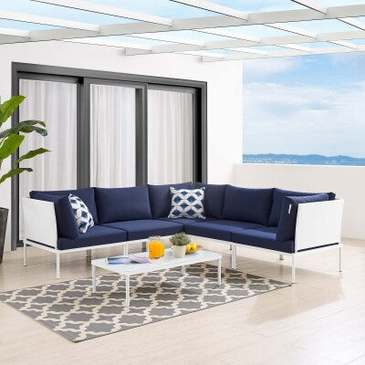 Harmony 6-Piece Sunbrella Outdoor Patio Aluminum Sectional Sofa Set | Polyester by Modway