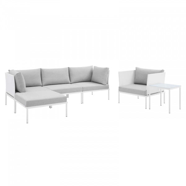 Harmony 6-Piece Sunbrella Outdoor Patio Aluminum Seating Set | Polyester by Modway
