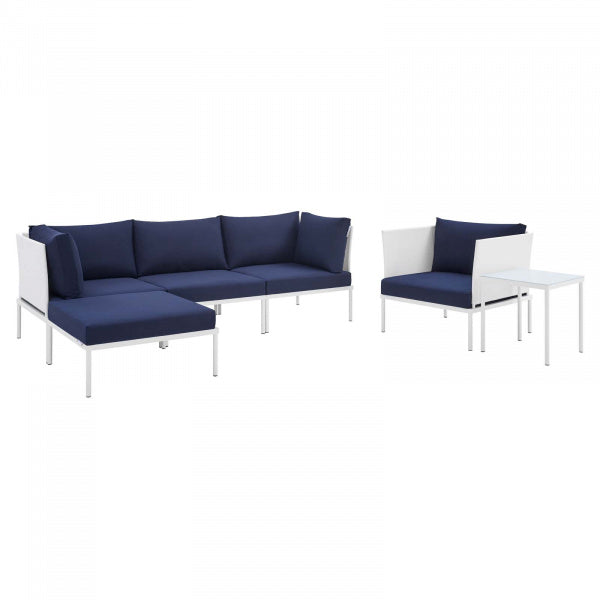 Harmony 6-Piece Sunbrella Outdoor Patio Aluminum Seating Set | Polyester by Modway