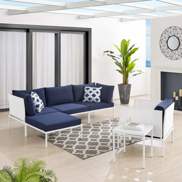 Harmony 6-Piece Sunbrella Outdoor Patio Aluminum Seating Set | Polyester by Modway