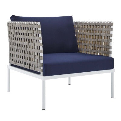 Harmony 7-Piece Sunbrella Basket Weave Outdoor Patio Aluminum Sectional Sofa Set by Modway