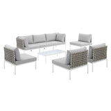 Harmony 8-Piece Sunbrella Basket Weave Outdoor Patio Aluminum Sectional Sofa Set by Modway