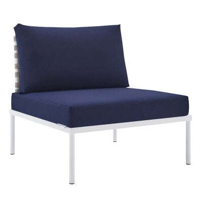 Harmony 8-Piece Sunbrella Basket Weave Outdoor Patio Aluminum Sectional Sofa Set by Modway
