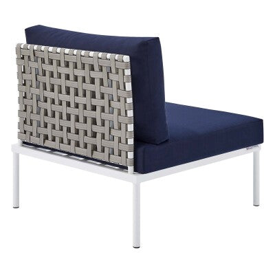 Harmony 8-Piece Sunbrella Basket Weave Outdoor Patio Aluminum Sectional Sofa Set by Modway