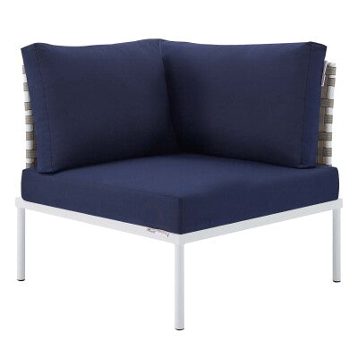 Harmony 8-Piece Sunbrella Basket Weave Outdoor Patio Aluminum Sectional Sofa Set by Modway