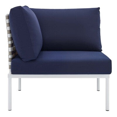 Harmony 8-Piece Sunbrella Basket Weave Outdoor Patio Aluminum Sectional Sofa Set by Modway