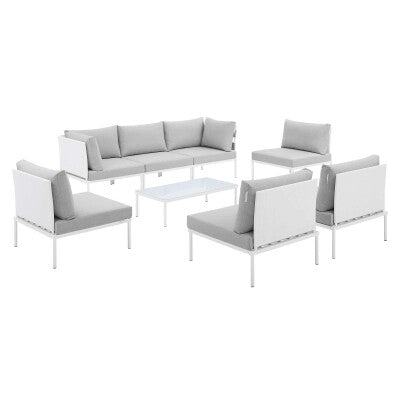 Harmony 8-Piece Sunbrella Outdoor Patio Aluminum Sectional Sofa Set | Polyester by Modway