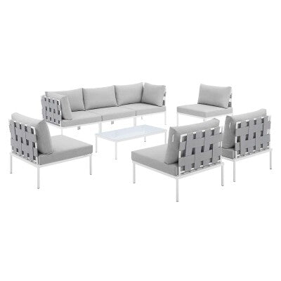 Harmony 8-Piece Sunbrella Outdoor Patio All Mesh Sectional Sofa Set| Polyester by Modway