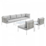 Harmony 8-Piece Sunbrella Basket Weave Outdoor Patio Aluminum Sectional Sofa Set by Modway