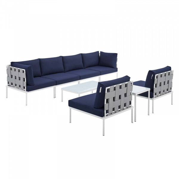 Harmony 8-Piece Sunbrella Outdoor Patio Aluminum Sectional Sofa Set | Polyester by Modway