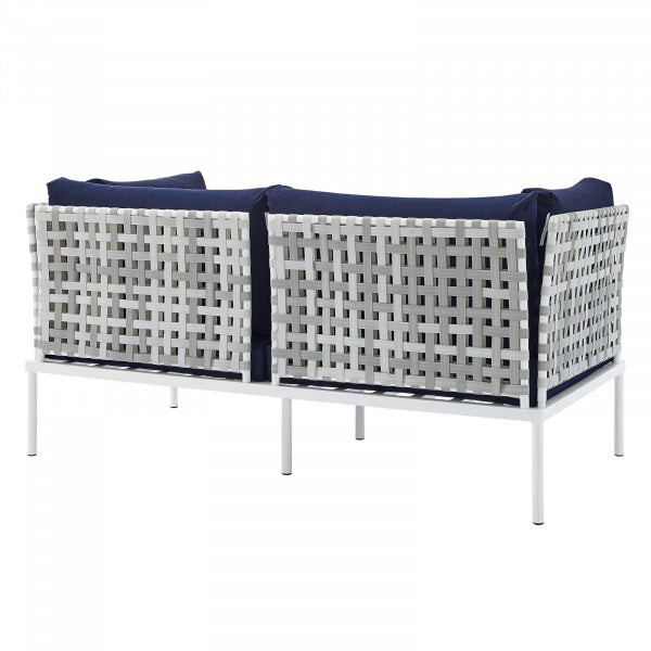 Harmony 8-Piece Sunbrella Basket Weave Outdoor Patio Aluminum Seating Setby Modway