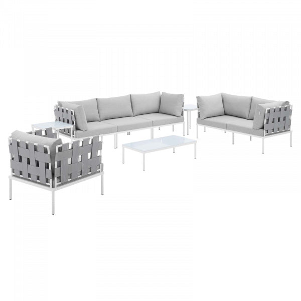 Harmony 8-Piece Sunbrella Outdoor Patio Aluminum Seating Set | Polyester by Modway
