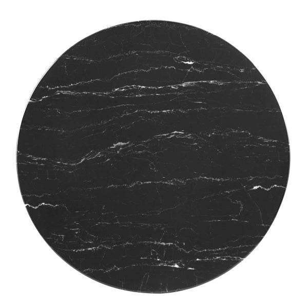 Zinque 36" Artificial Marble Dining Table Gold Black By Modway