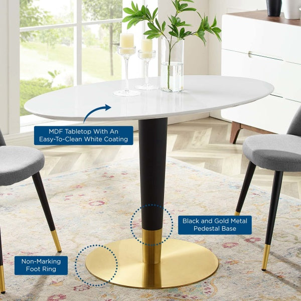 Zinque 48" Oval Artificial Marble Dining Table By Modway
