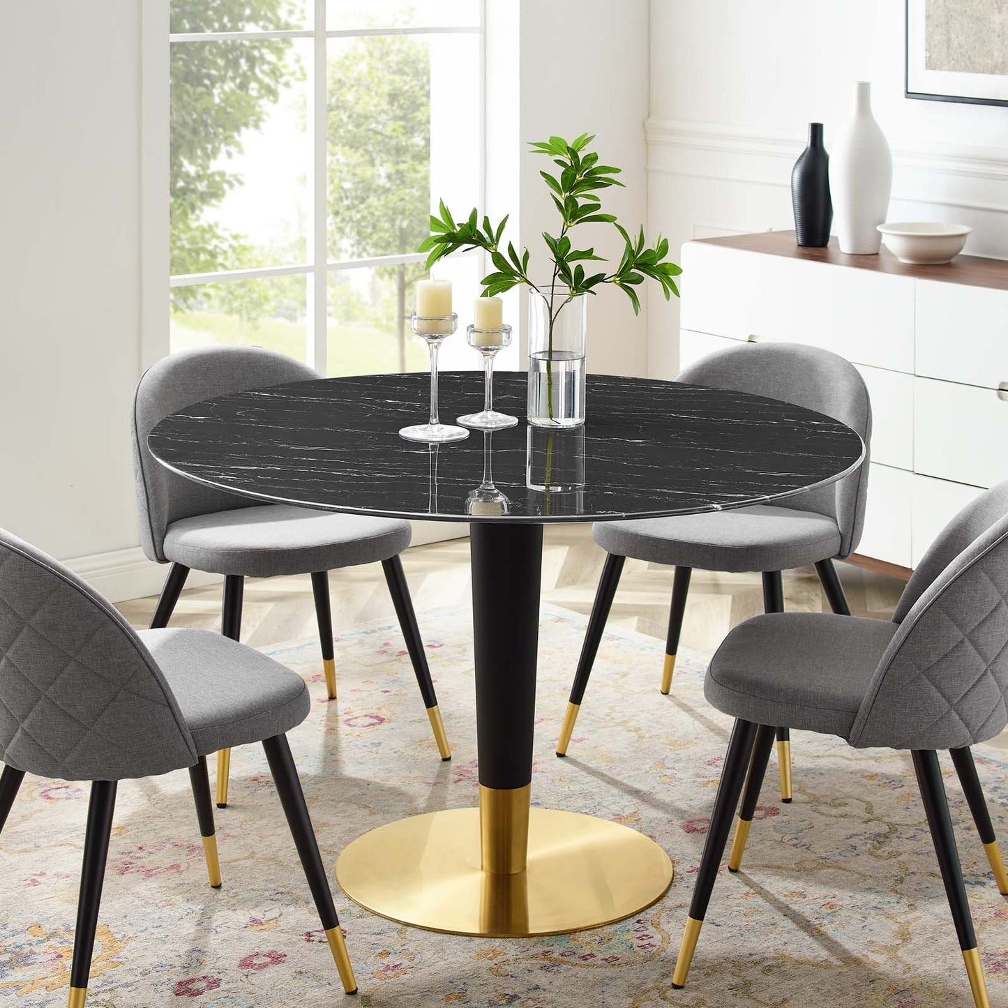 Zinque 47" Artificial Marble Dining Table By Modway