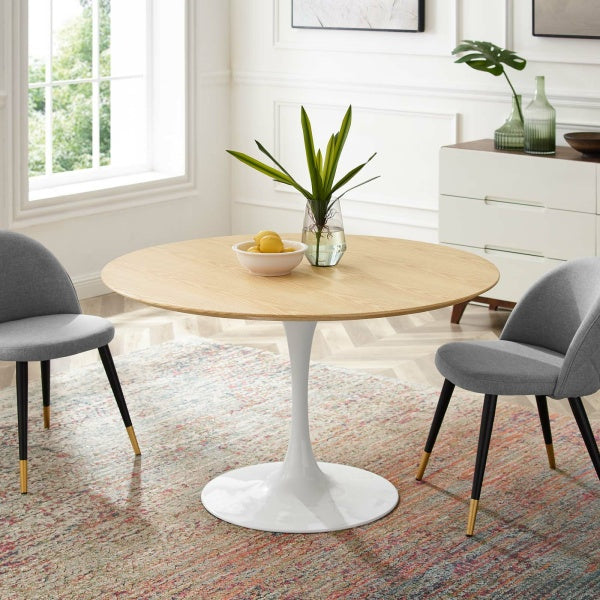 Lippa 47" Dining Table in White Natural By Modway