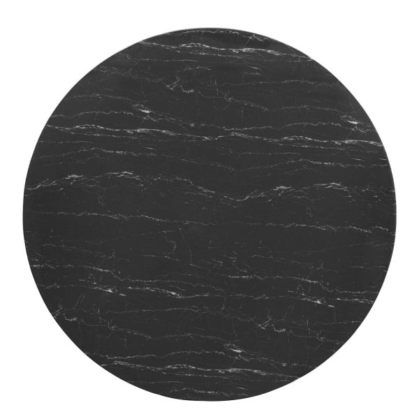 Lippa 54" Artificial Marble Dining Table in White Black By Modway