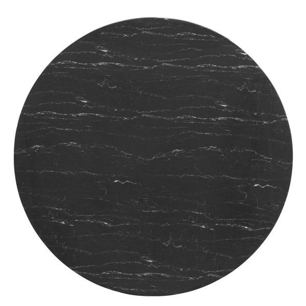 Lippa 60" Artificial Marble Dining Table in White Black By Modway