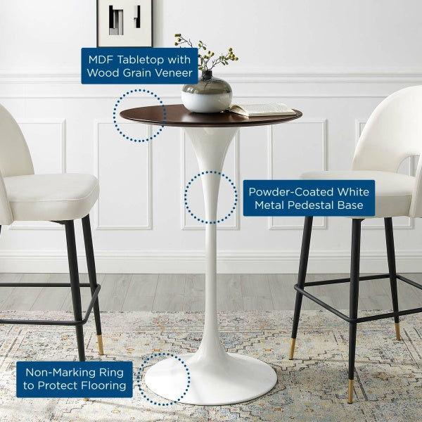 Lippa 28" Artificial Marble Bar Table By Modway