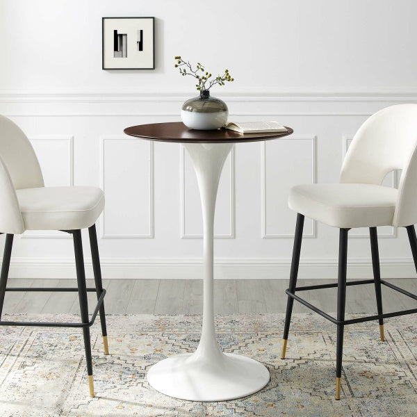 Lippa 28" Artificial Marble Bar Table By Modway