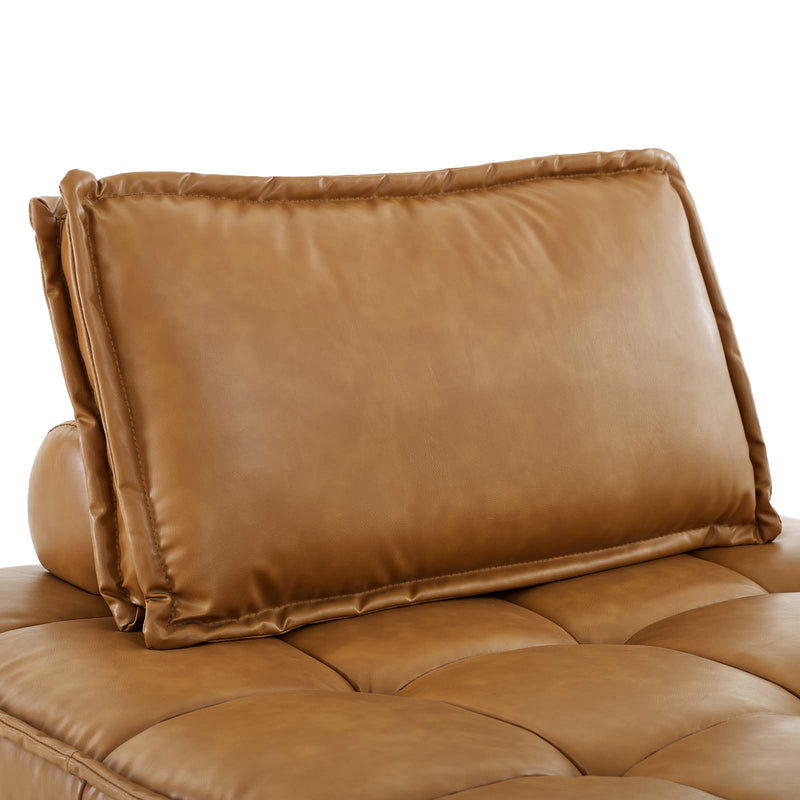 Saunter Tufted Vegan Leather Vegan Leather 5-Piece Sectional Sofa