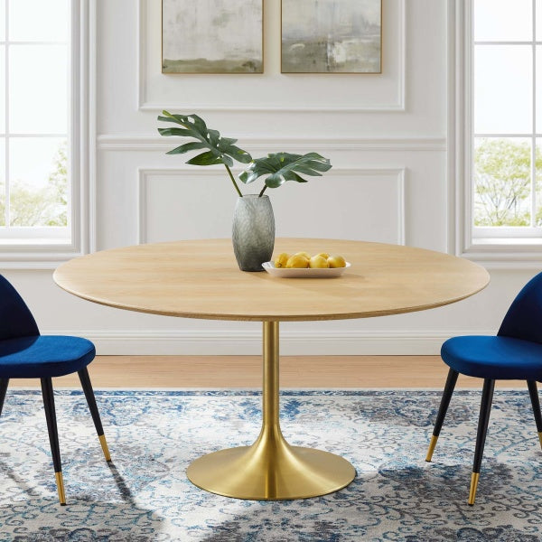 Lippa 60" Oval Artificial Marble Dining Table By Modway