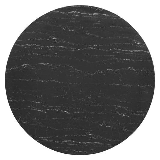 Lippa 54" Artificial Marble Dining Table Gold Black By Modway