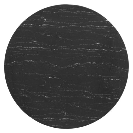 Lippa 60" Artificial Marble Dining Table Gold Black By Modway