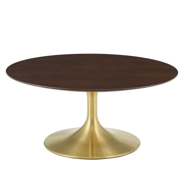 Lippa 36" Wood Coffee Table Gold Cherry Walnut By Modway