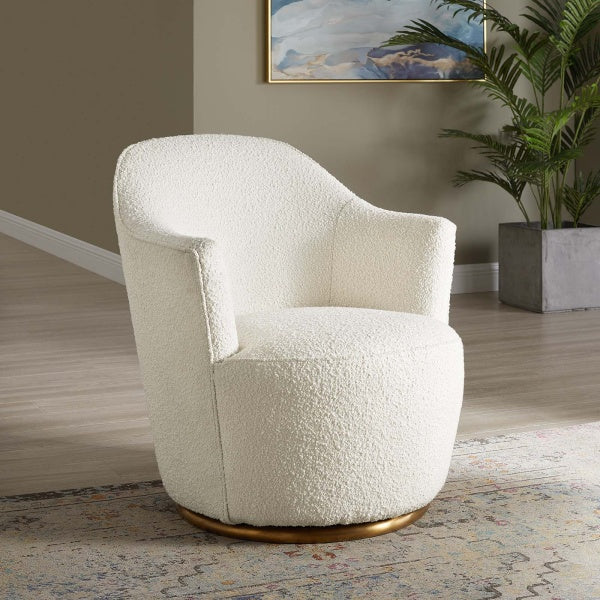 Nora Boucle Upholstered Swivel Chair by Modway