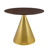 Tupelo 36" Dining Table Gold Cherry Walnut By Modway