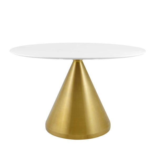 Tupelo 48" Oval Dining Table Gold White By Modway