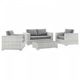 Convene 4-Piece Outdoor Patio Set Light Gray Gray by Modway
