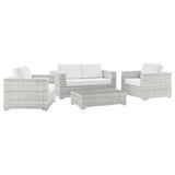 Convene 4-Piece Outdoor Patio Set Light Gray White by Modway