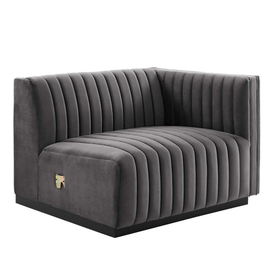 Conjure Channel Tufted Performance Velvet Right-Arm Chair by Modway