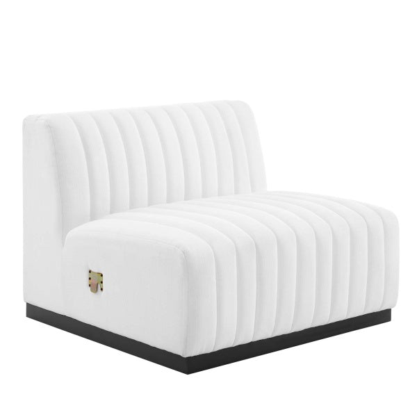 Conjure Channel Tufted Upholstered Fabric Armless Chair by Modway