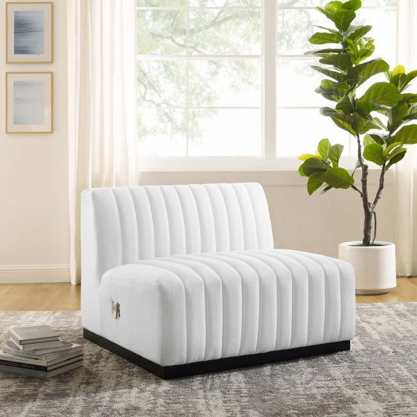 Conjure Channel Tufted Upholstered Fabric Armless Chair by Modway