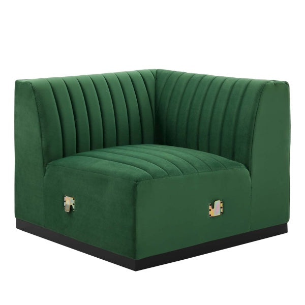 Conjure Channel Tufted Performance Velvet Left Corner Chair by Modway