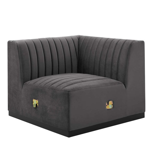 Conjure Channel Tufted Performance Velvet Left Corner Chair by Modway