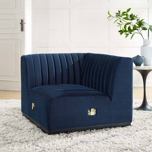 Conjure Channel Tufted Performance Velvet Left Corner Chair by Modway