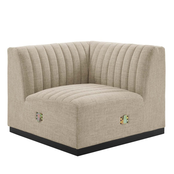 Conjure Channel Tufted Upholstered Fabric Left Corner Chair by Modway
