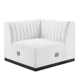 Conjure Channel Tufted Upholstered Fabric Left Corner Chair by Modway