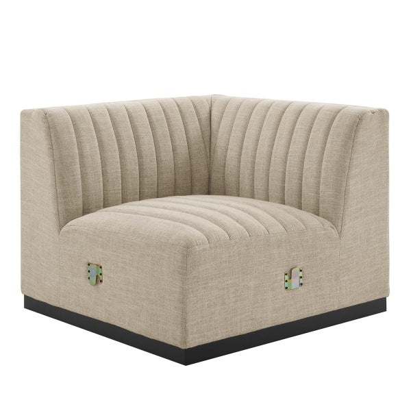 Conjure Channel Tufted Upholstered Fabric Right Corner Chair by Modway