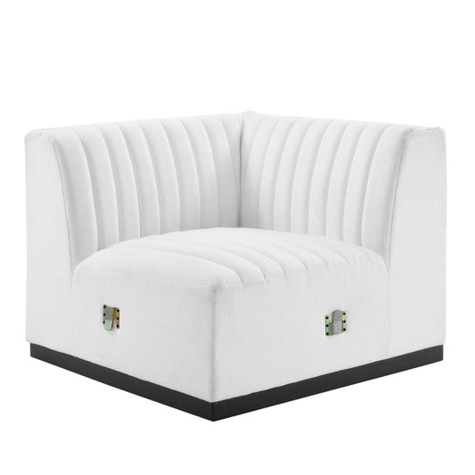 Conjure Channel Tufted Upholstered Fabric Right Corner Chair by Modway