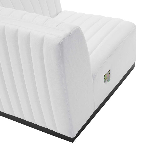 Conjure Channel Tufted Upholstered Fabric Right Corner Chair by Modway